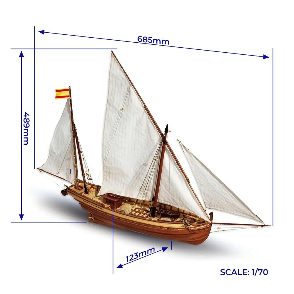OcCre 12001 San Juan – Feluke „El Glorioso“ 1:70 Holzbausatz NEU