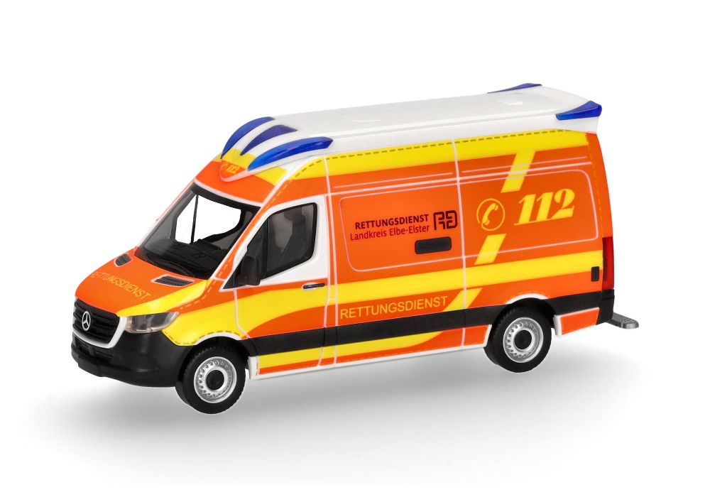 Herpa 099042 MB Sprinter '18 Delfis Rettungswagen 1:87 Spur H0 NEU