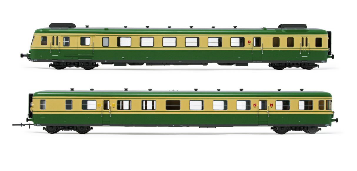 Jouef HJ2386S 2-unit railcar RGP2 class X 2700, green/yellow livery
