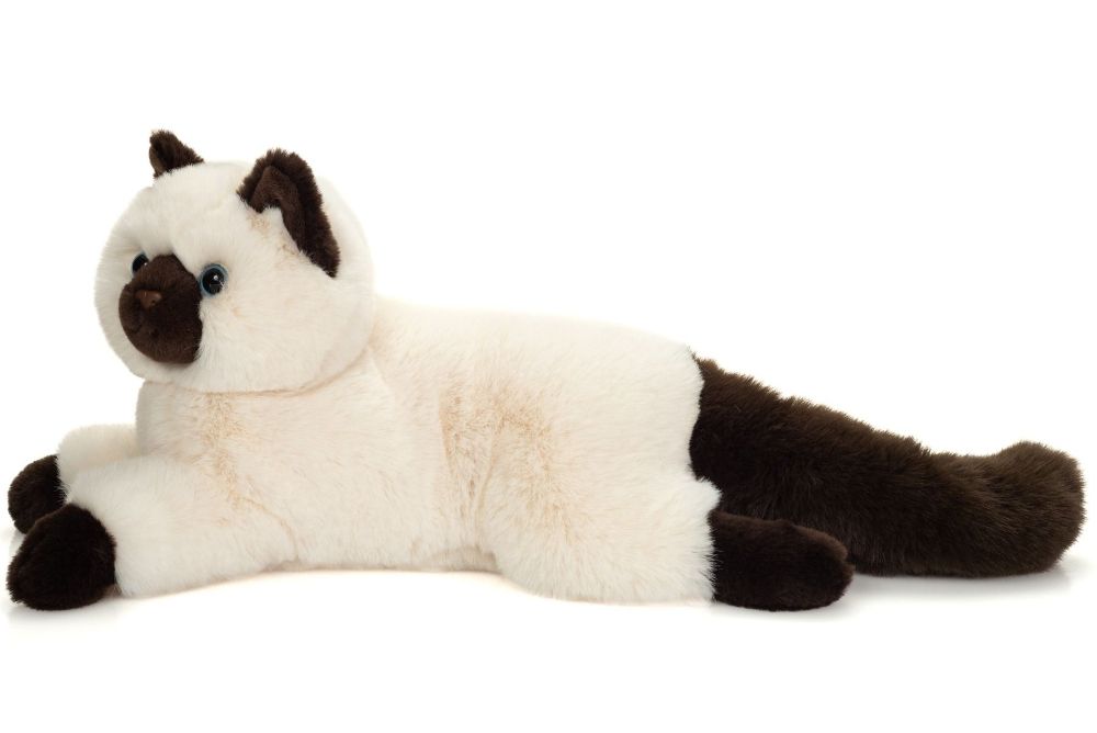 Teddy Hermann 918233 Birma-Katze liegend creme braun 36 cm Plüsch NEU