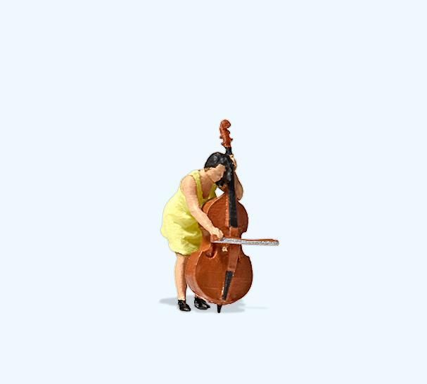 Preiser 28273 Musikantin mit Kontrabass 1:87 Spur H0 NEU OVP Figur