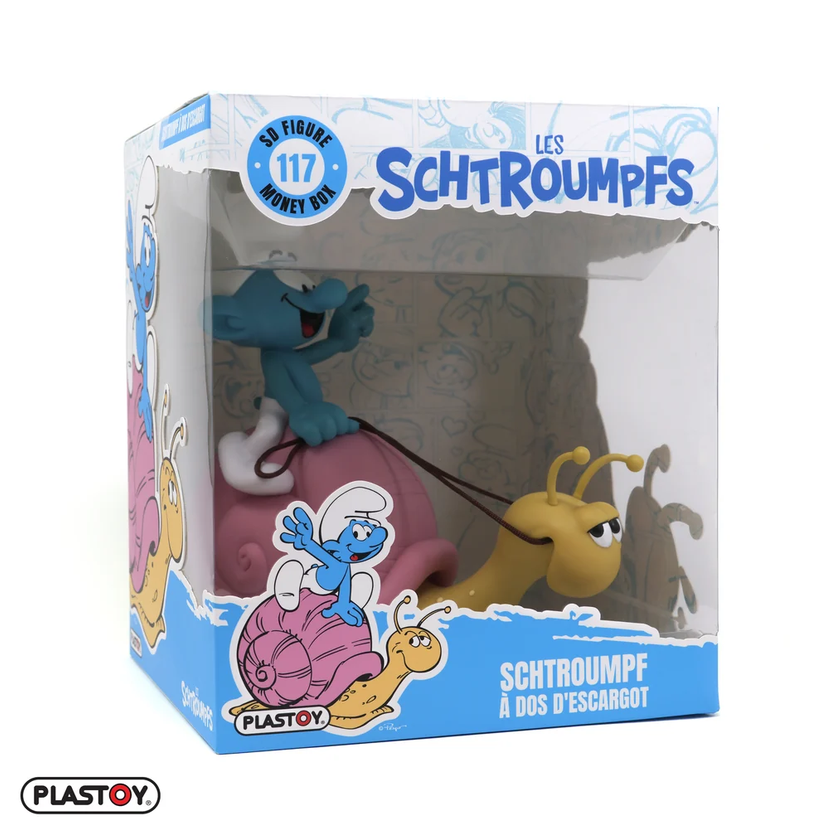 Plastoy 80329 Schlumpf auf Schneckenrücken 15 cm NEU OVP Spardose