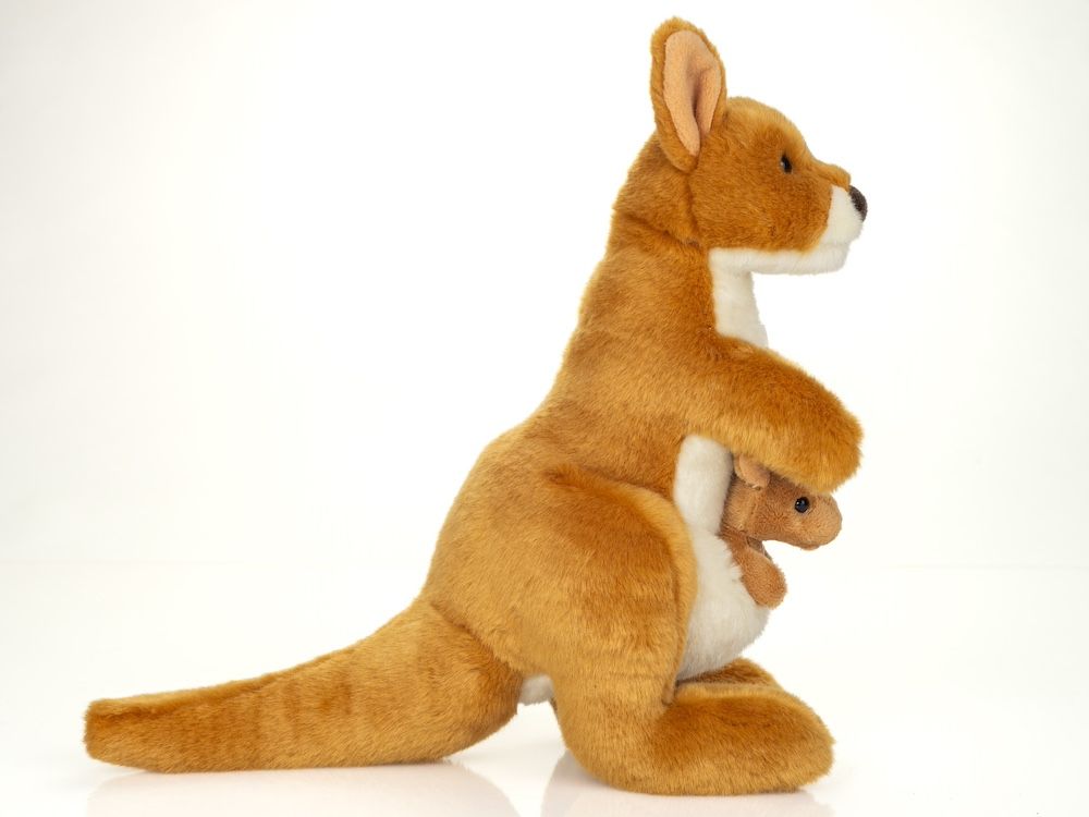 Teddy Hermann 916338 Känguru mit Baby 30 cm Stoff/Plüsch/Kuscheltier NEU