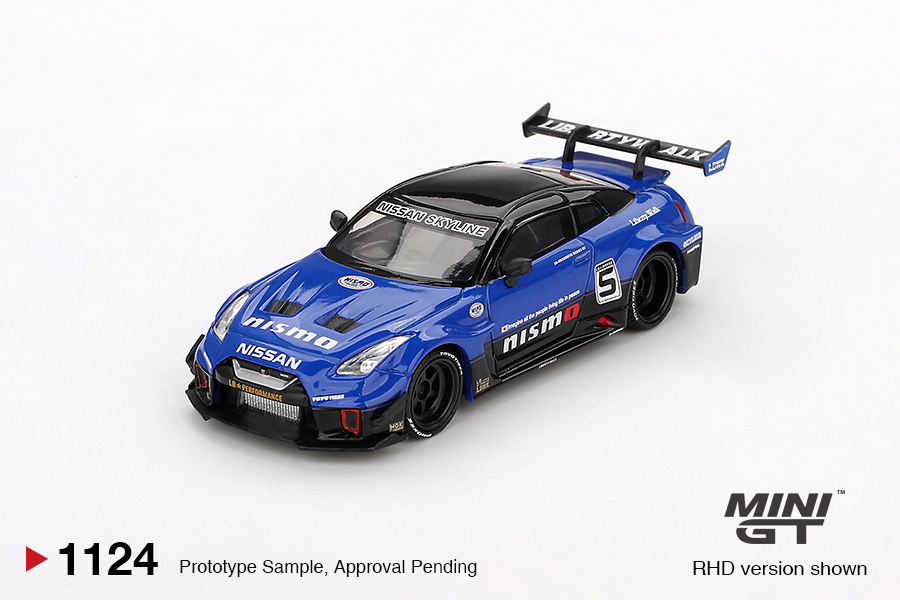 Mini GT 1124 NISSAN GTR R35 WORKS GT Blue 2025 LB-Silhouette 1:64