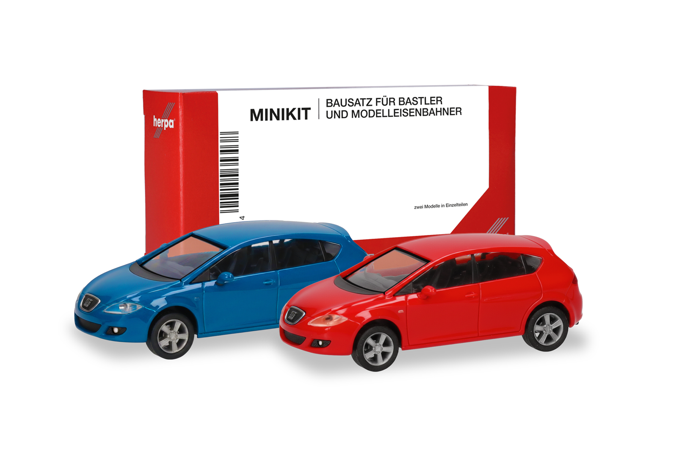 Herpa 013970-003 MiKi Seat Leon  rot/blau 2 St.