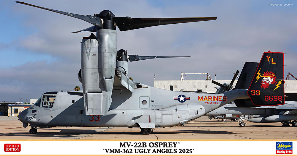 Hasegawa 02530 Mv-22B Osprey VMM-362 Ugly Angels 2025 1:72 NEU