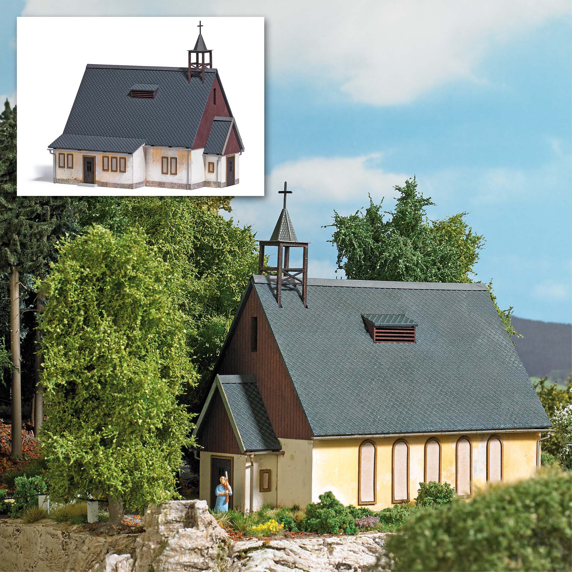 Busch 1941 Verwitterte Kapelle 1:87 Spur H0 Bausatz Neu OVP