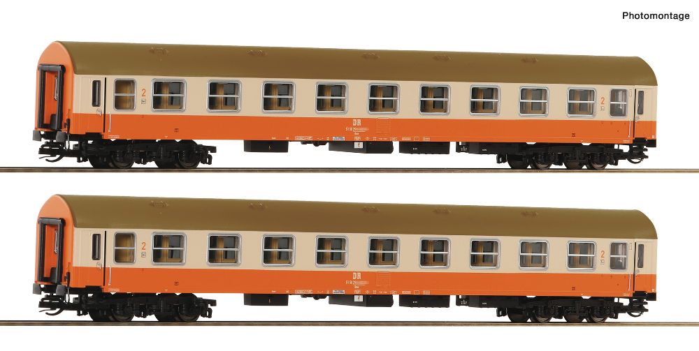 Roco 6280017 2-tlg Set 2 Reisezugwagen 2. Klasse Y/B 70 DR Spur TT