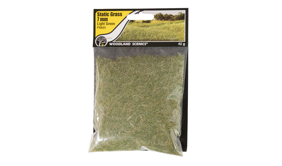 Woodland Scenics FS623 7mm Static Grass Light Green Neu OVP