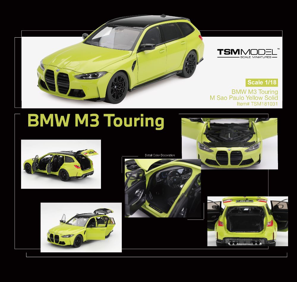 TSM TSM181031 1:18 BMW M3 TOURING (G81) SAO PAULO YELLOW SOLID 2023