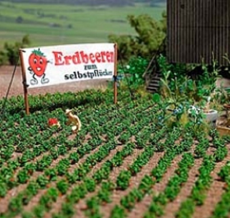 Busch 1265 Erdbeerpflanzen (Plastik) für Modellbau H0 1:87 - NEU