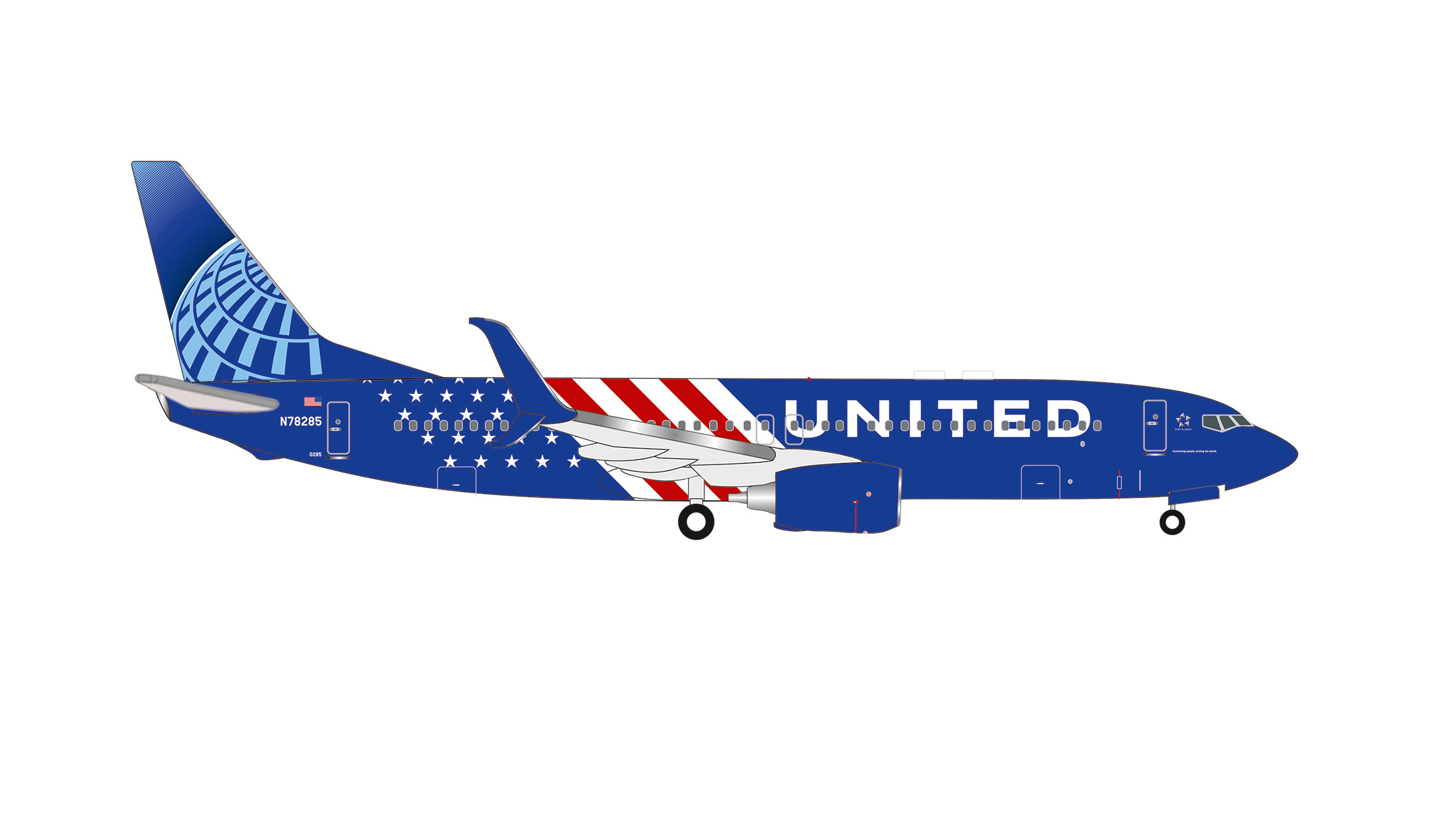 Herpa 539913 B737-800 United America 250