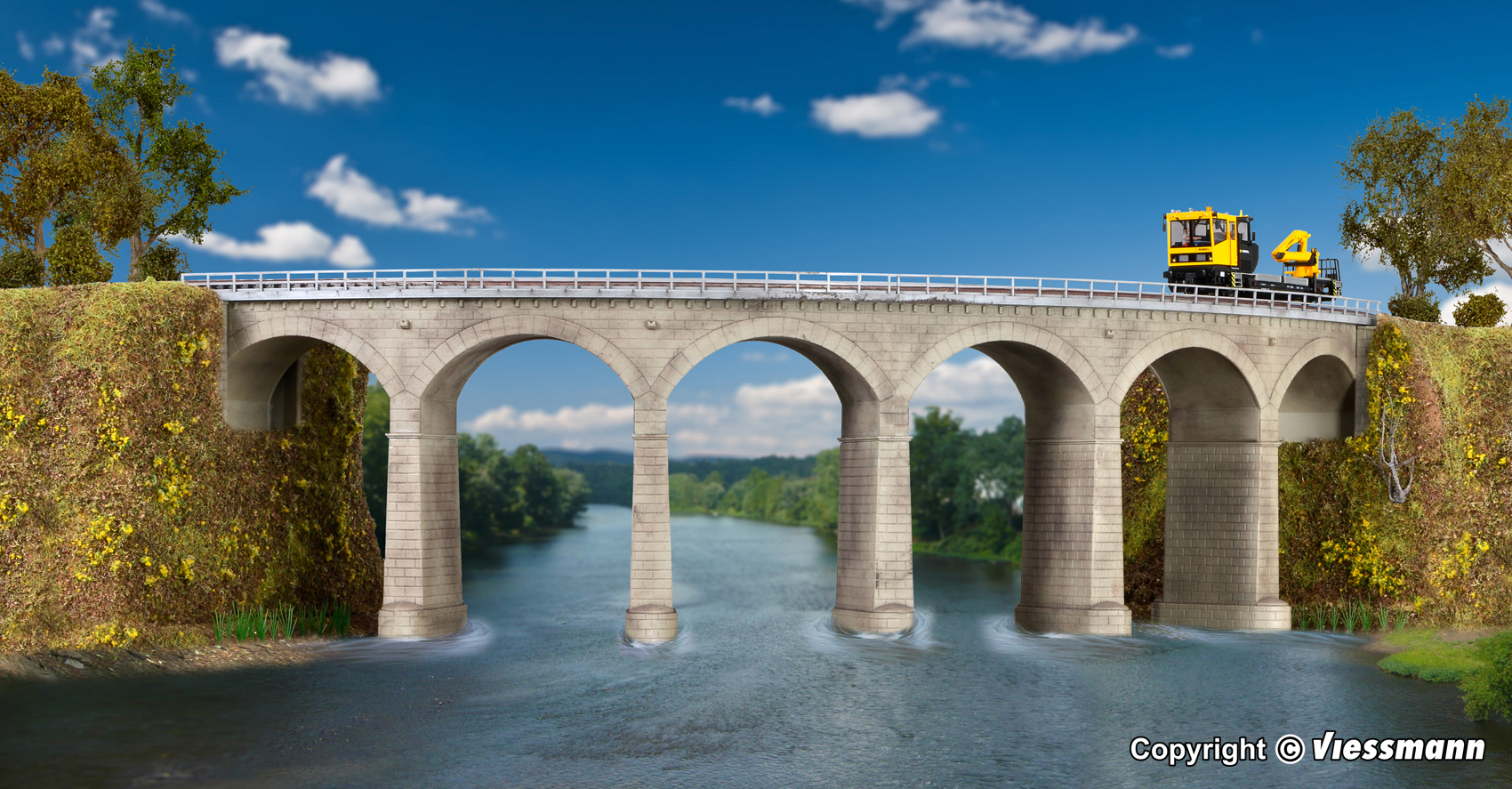 Kibri 39726 Rosanna-Viadukt m. Eisbrecherpfeilern gebogen Spur H0