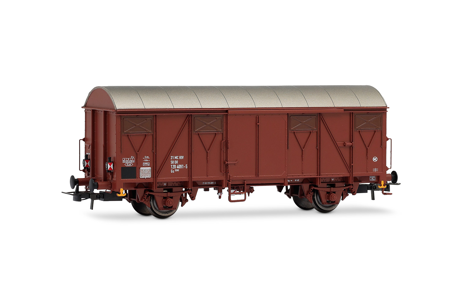 Rivarossi HR6697 DR, 2-achs. gedeckter Güterwagen der Bauart Gs mit Zugschlus