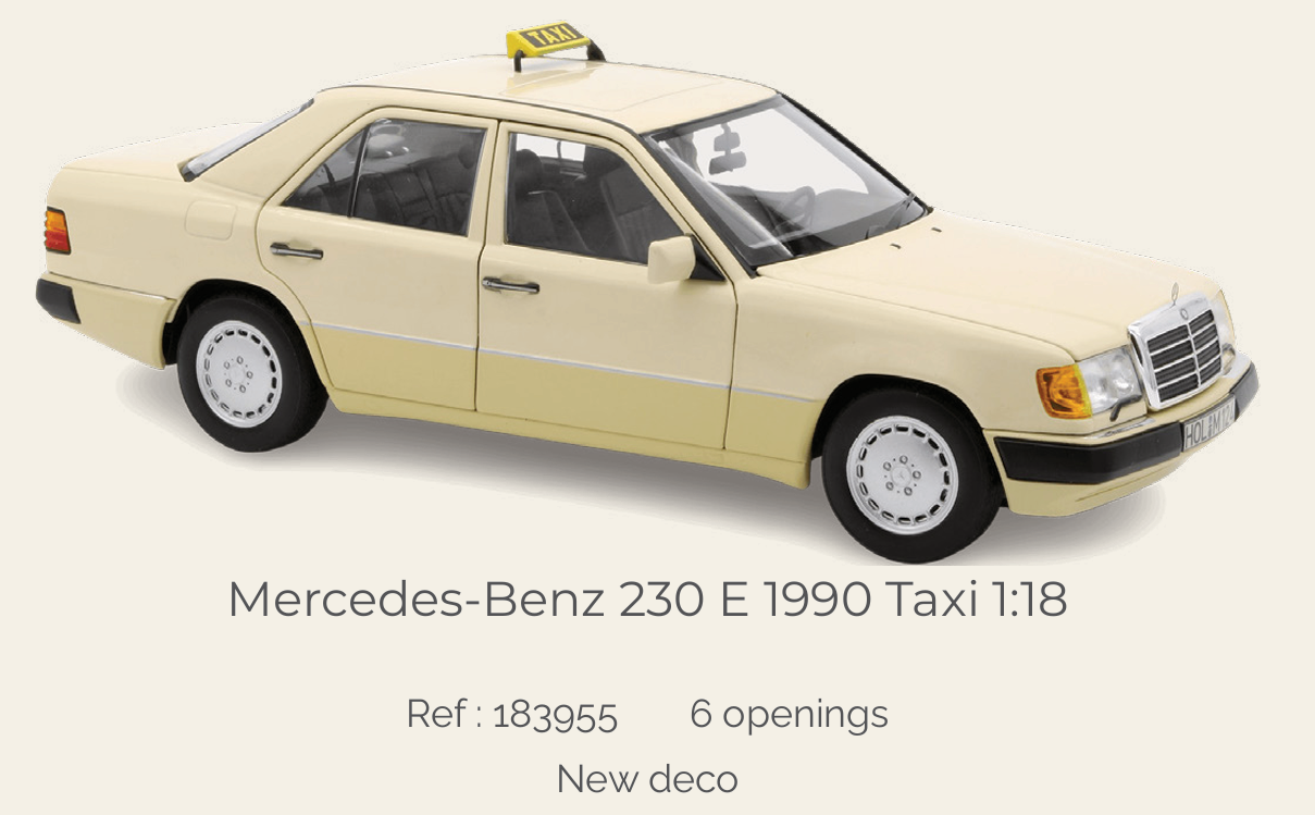 Norev 183955 Mercedes-Benz 230 E 1990 Taxi 1:18