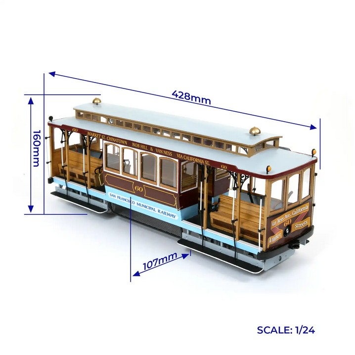 OcCre 53007 Straßenbahn/Cable Car San Francisco 1:24 Holzbausatz