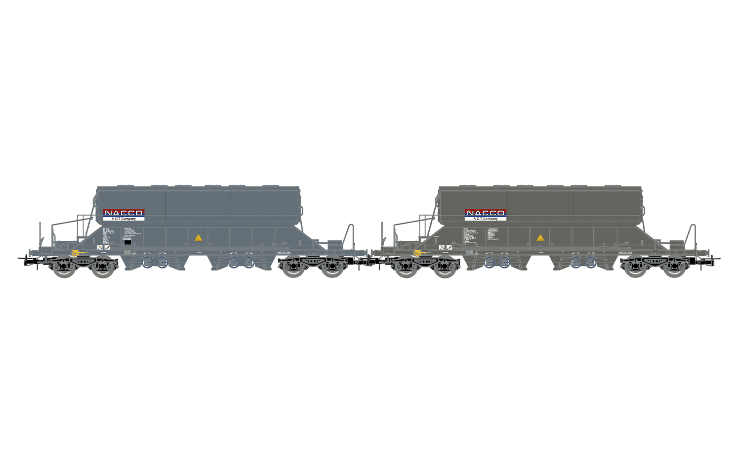 Rivarossi HR6668 NACCO, 2-tlg. Set 4-achs. Schwenkdachwagen der Bauart Taoos,