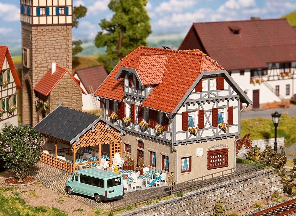 Faller 130438 Gasthaus Sonne mit Laube 1:87 Spur H0 Bausatz Neu OVP