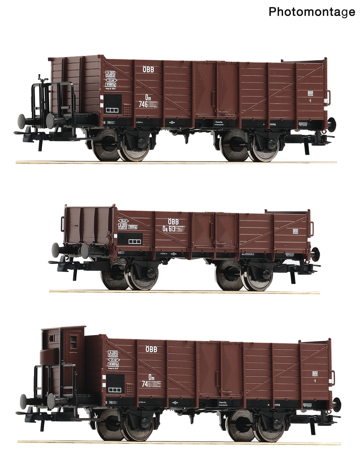 Roco 6600250 3-tlg. Set: Offene Güterwagen