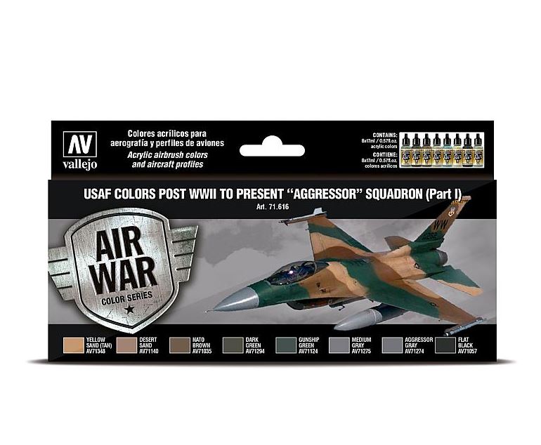 Vallejo 71616 Farb-Set, USAF 1940er-heute, Aggr. Squadron, 1 - 8 x 17 ml