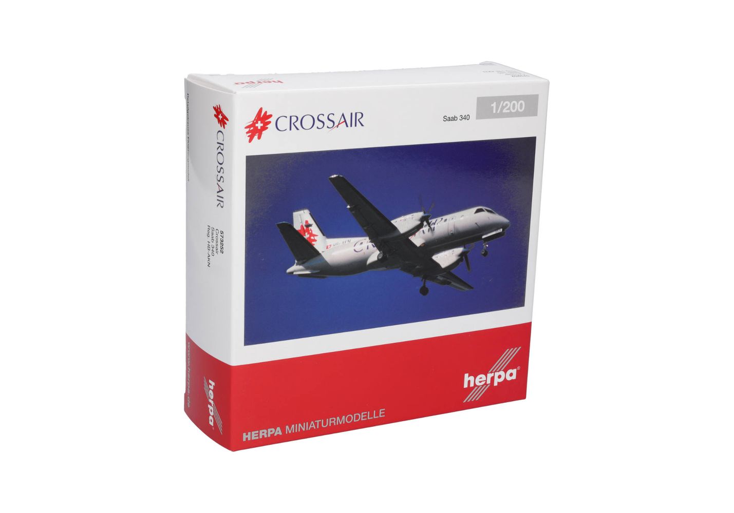 Herpa 573252 Crossair Saab 340 (last color scheme) 1:200 Neu OVP