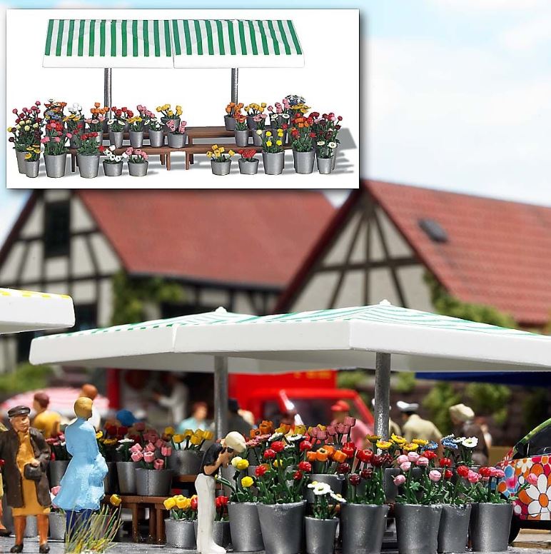 Busch 1072 Marktstand Blumen