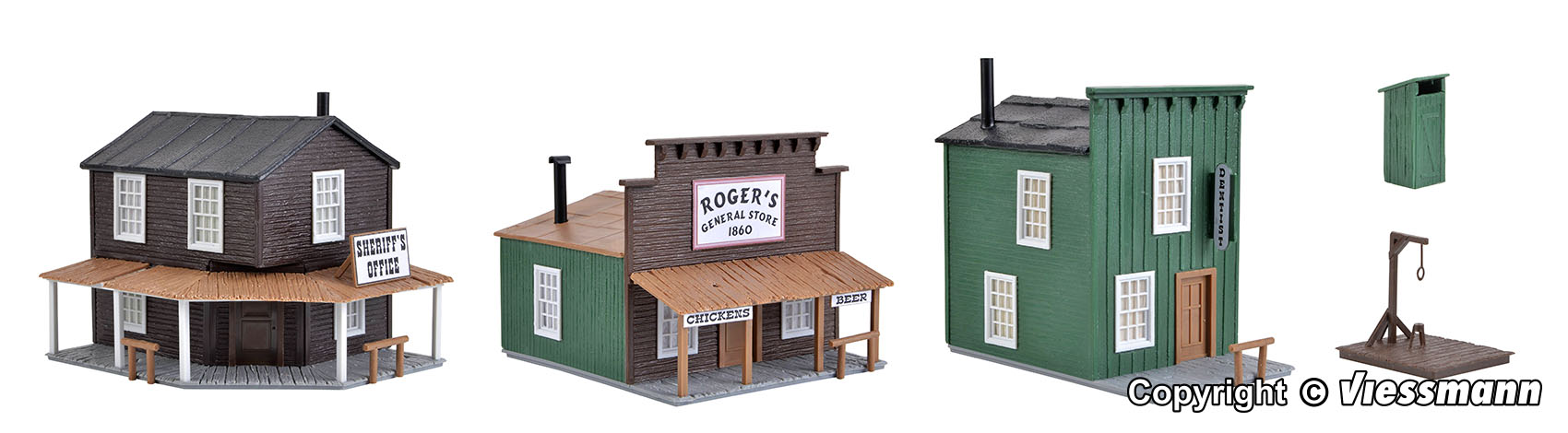 Kibri 38502 Westernhäuser Ensemble Sheriff´s Office 1:87 Spur H0