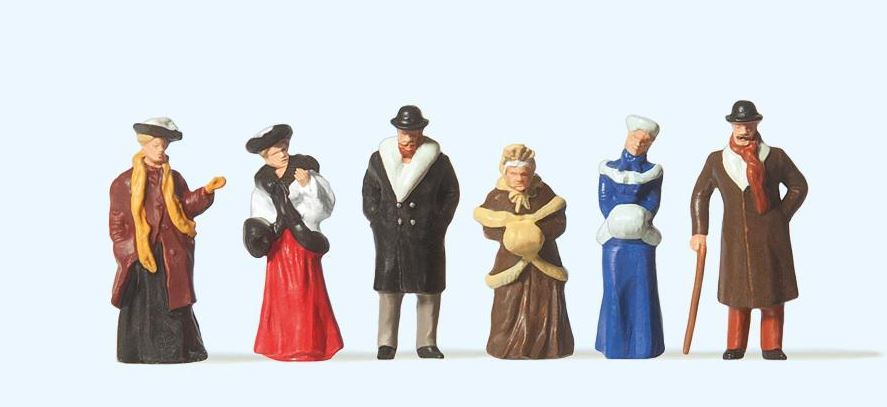 Preiser 12197 Passanten in winterlicher Kleidung 1:87 Spur H0 Neu