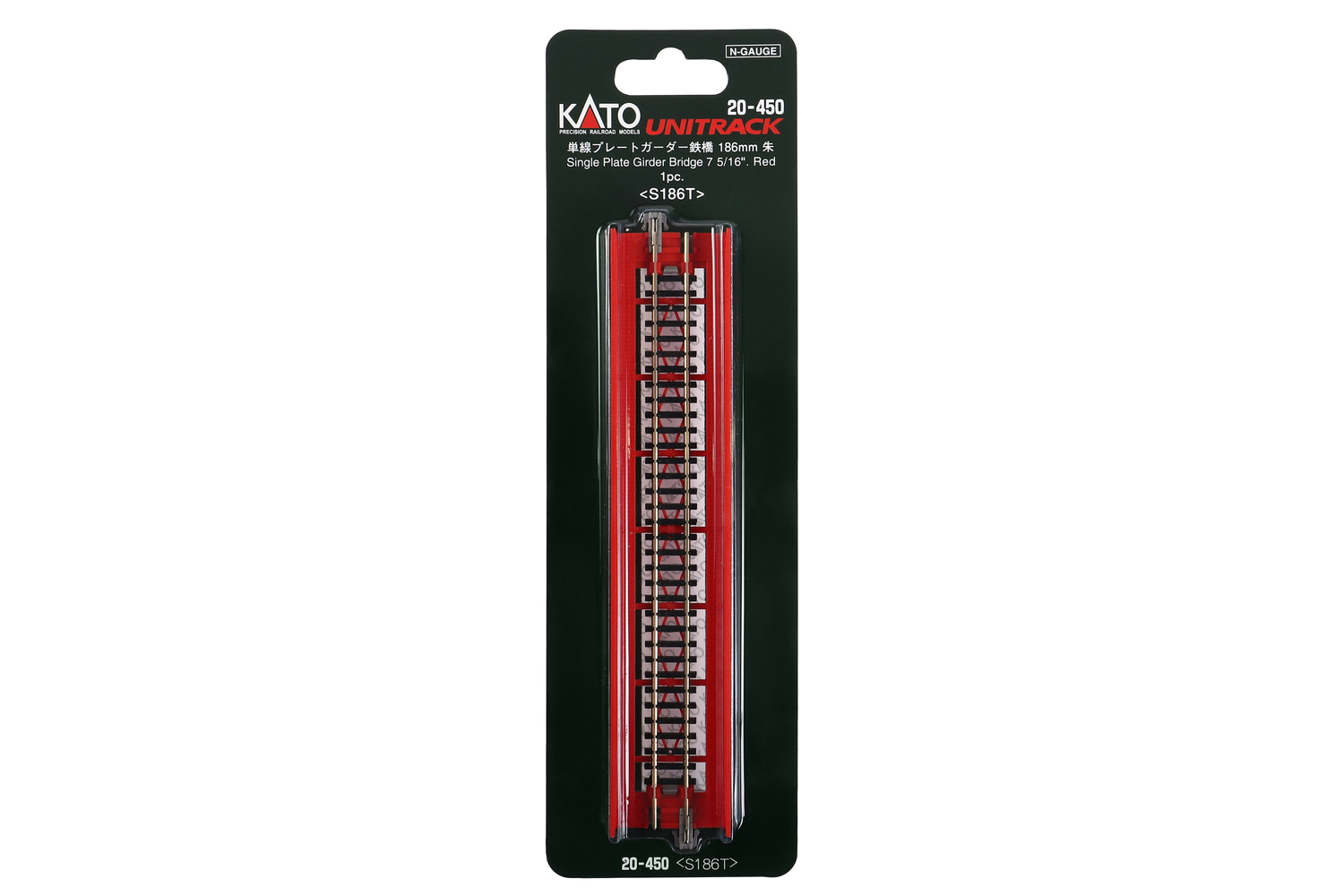 Kato 20-450 Blechträgerbrücke gerade 186mm Rot 1:160 Spur N