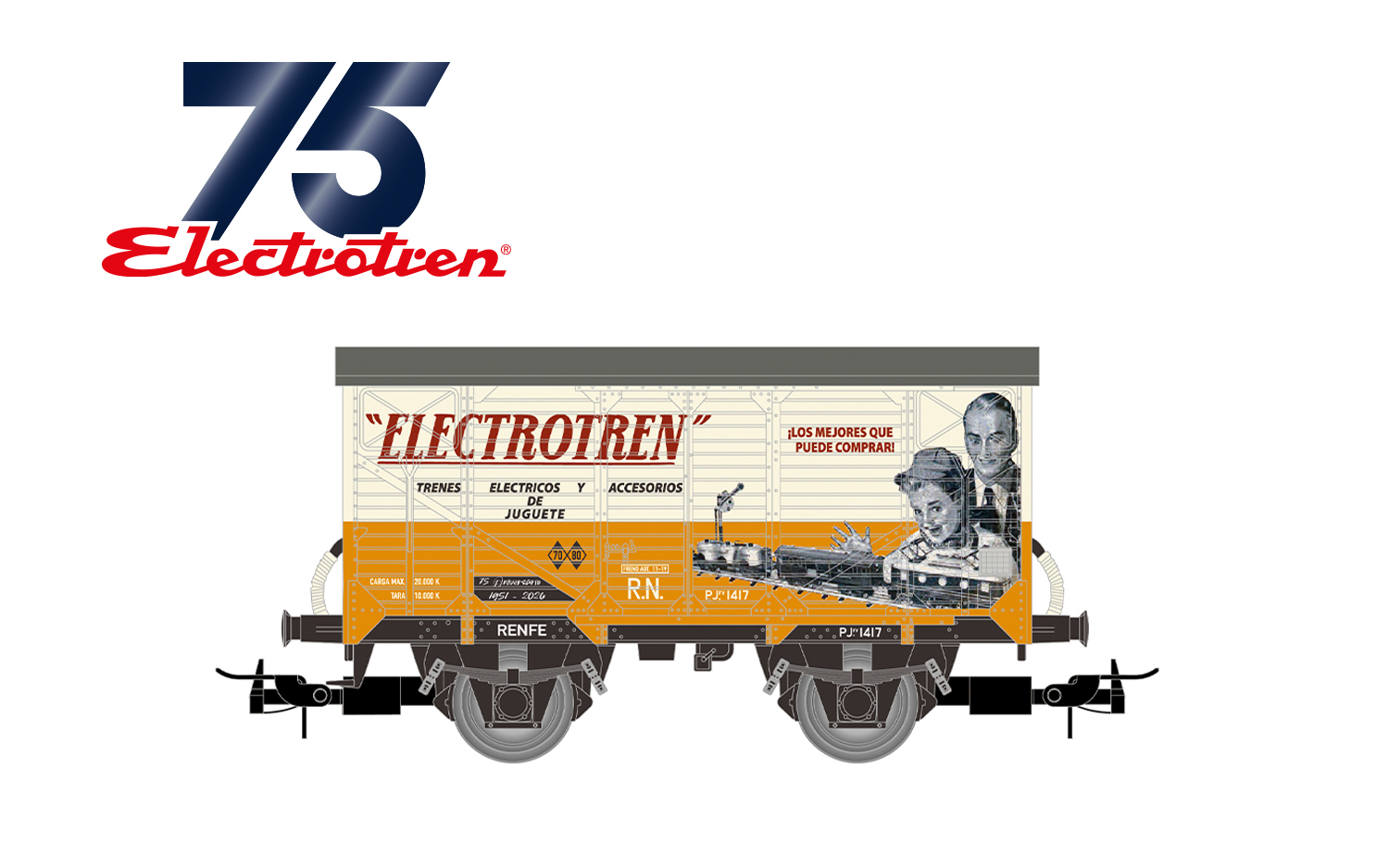 Electrotren HE6093 R.N., 2-achs. gedeckter Güterwagen der Bauart J „Electrotren