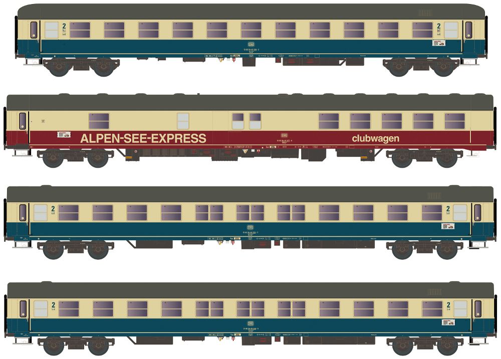 LS Models 96033DC 4er Set Personenwgn DB Ep.IV Alpenseeexpress Spur H0