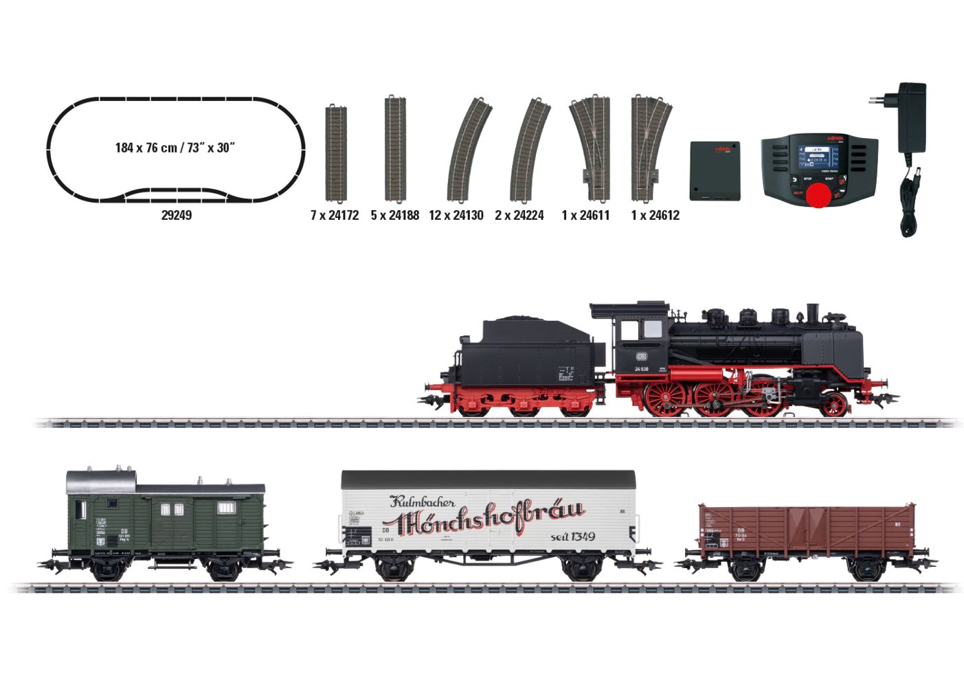 Märklin 29249 Digital-Startpackung Nahgüterzug BR 24 DB Spur H0