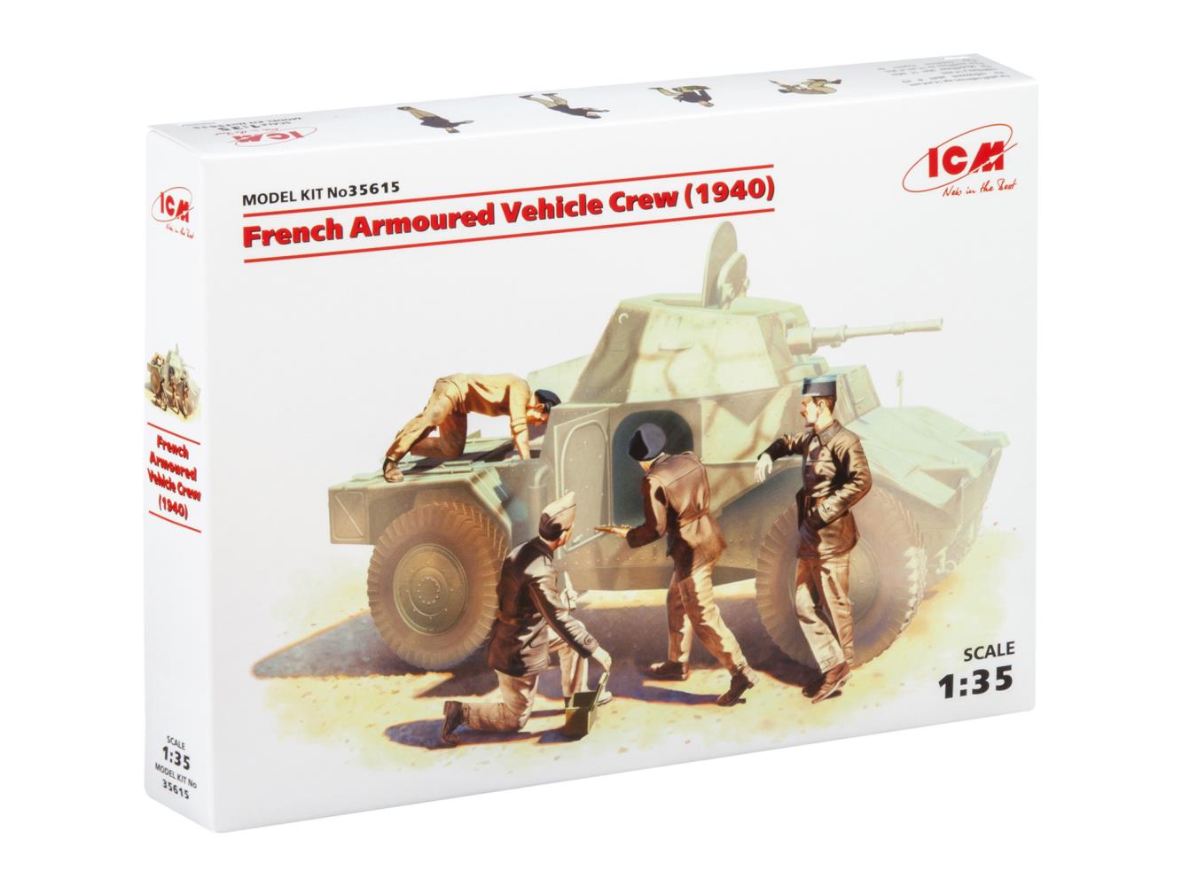 ICM 35615 French Armoured Vehicle Crew 1940 1:35 Bausatz Neu