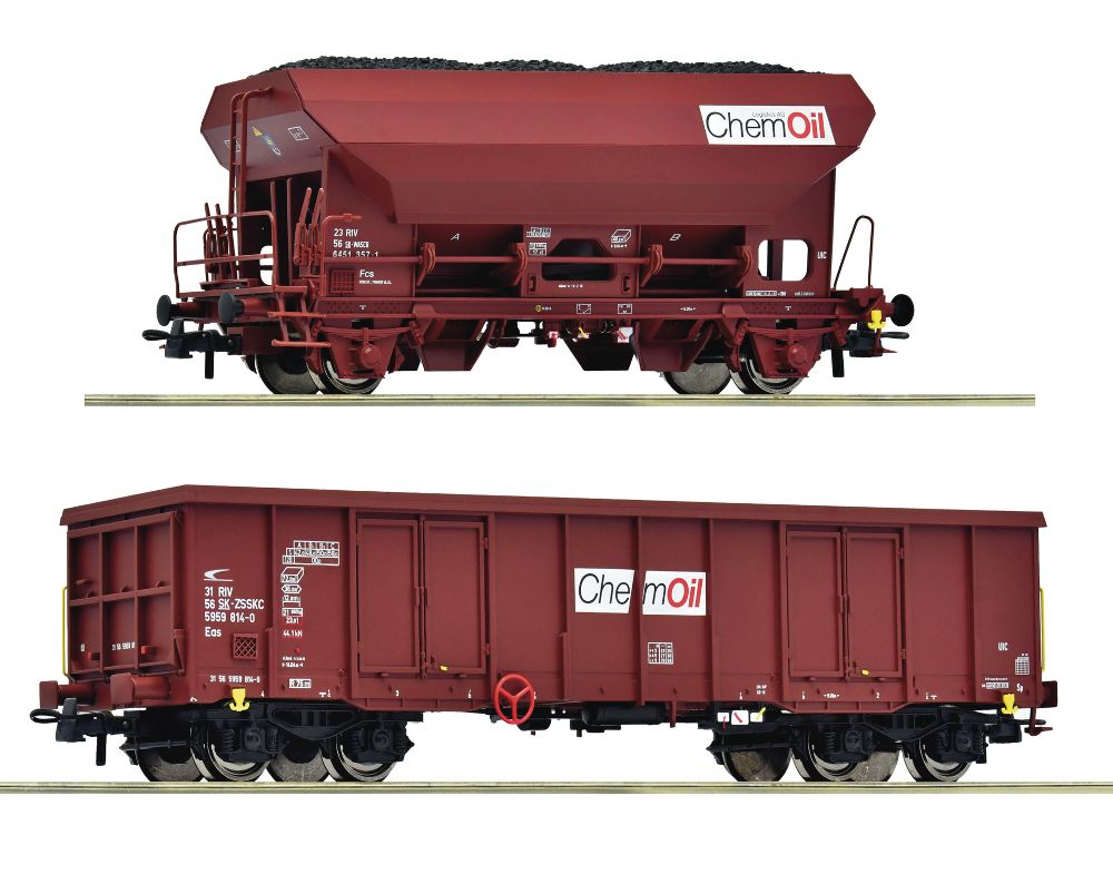 Roco 6600221 2-tlg Set Güterwagen Chemoil 1:87 Spur H0 DC NEU