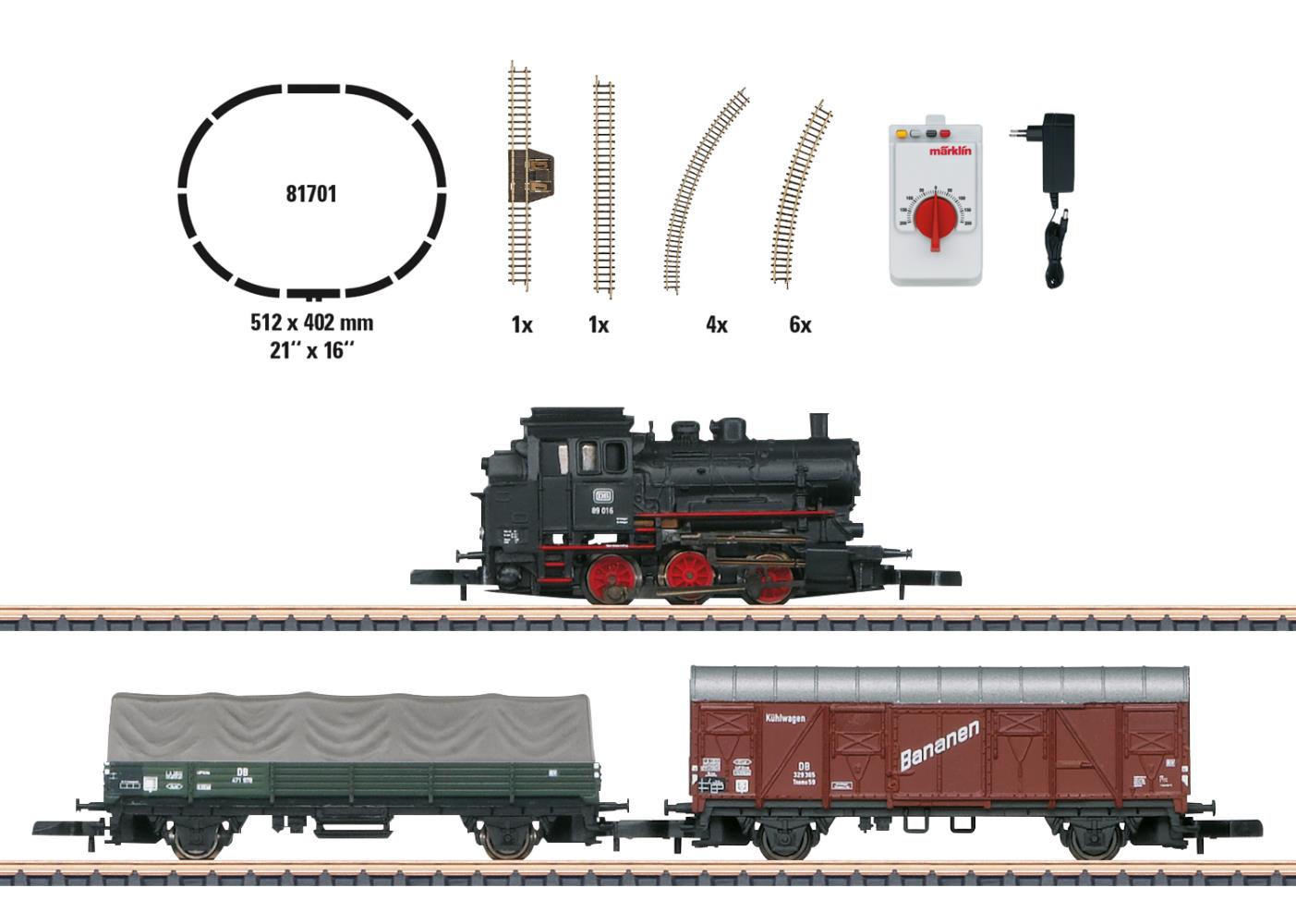 Märklin 81701 Startpackung Güterzug mit Dampflok BR 89 Spur Z Neu