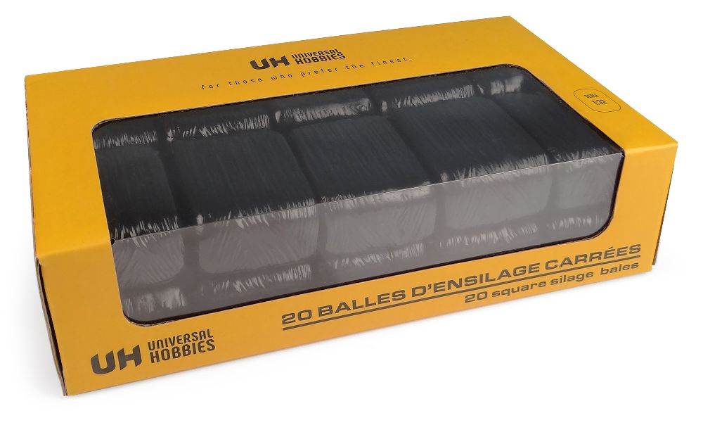 Universal Hobbies UH6882 Pack of 20 square silage bales - black 1:32 Spur 1 NEU