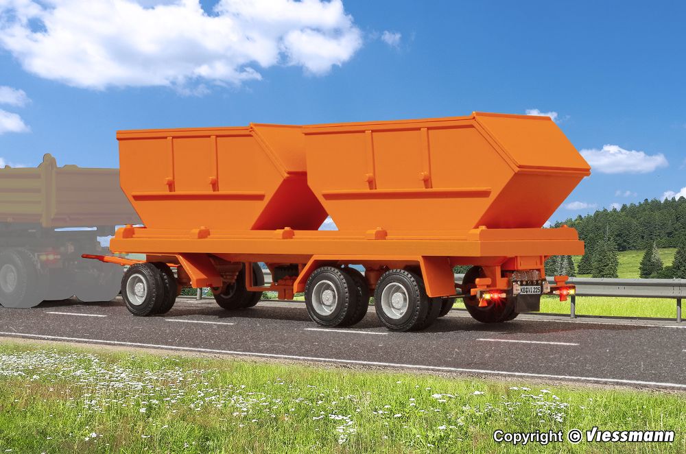 Viessmann 8225 3-achs Containeranhänger kommunalorange Spur H0