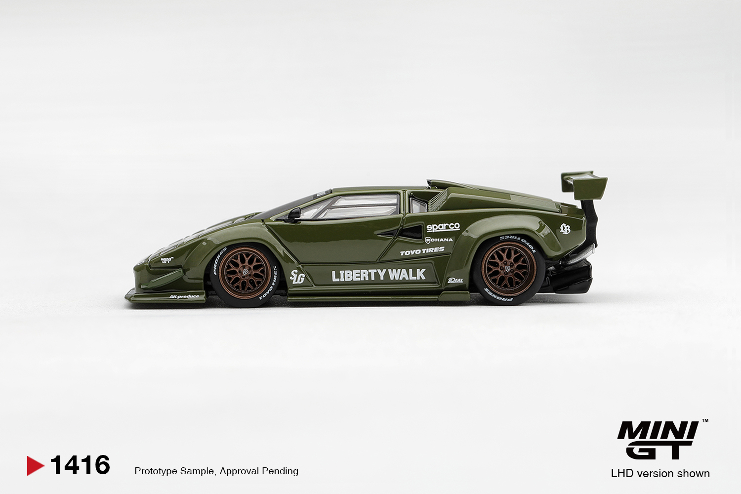 Mini GT 1416 1:64 LAMBORGHINI COUNTACH LB★WORKS ARMY GREEN 2025