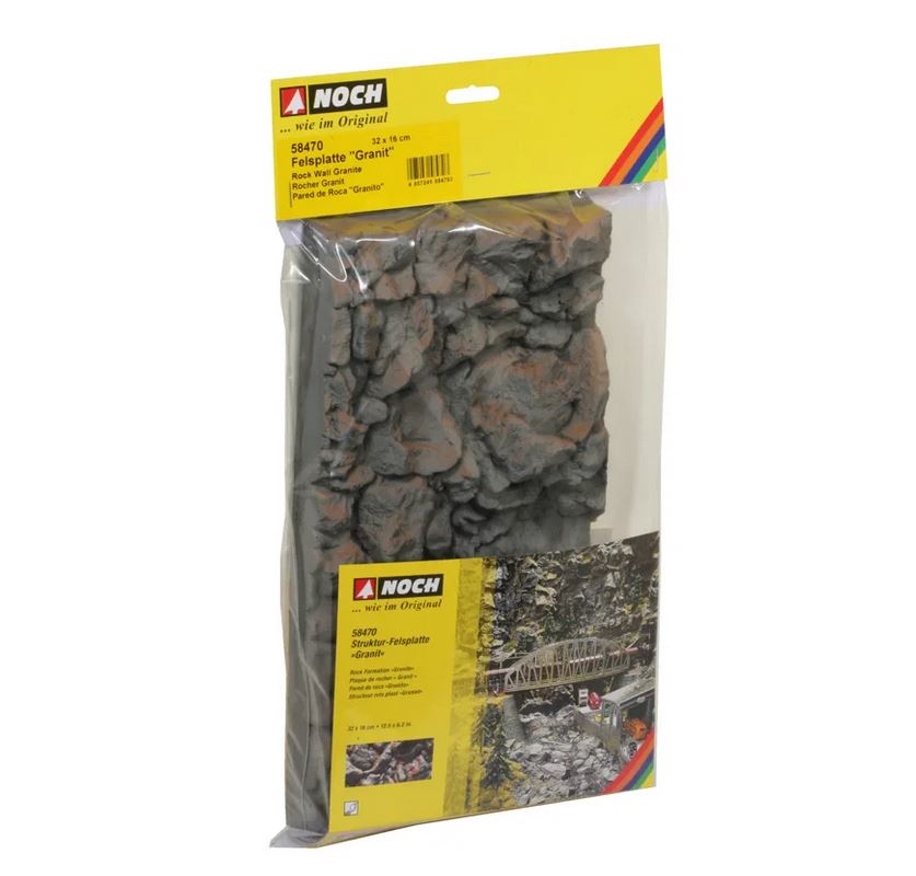 Noch 58470 Felsplatte Granit Struktur-Hartschaum 32 x 16 cm Neu