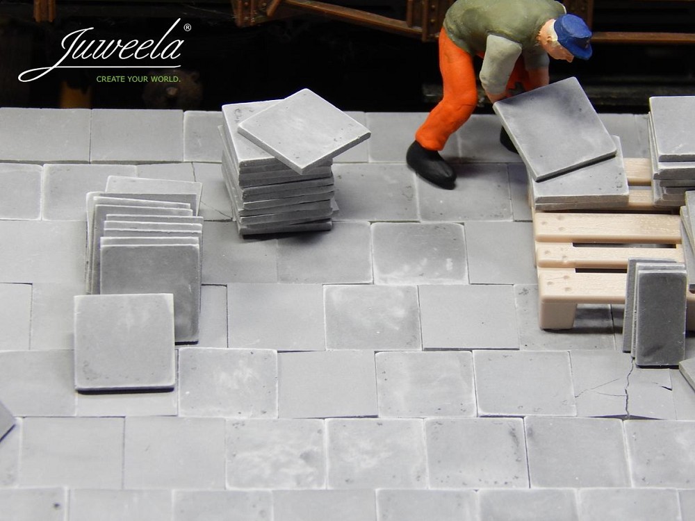 Juweela 24150 Gehwegplatten 50x50 - grau dunkel, 140x (Miniatur)