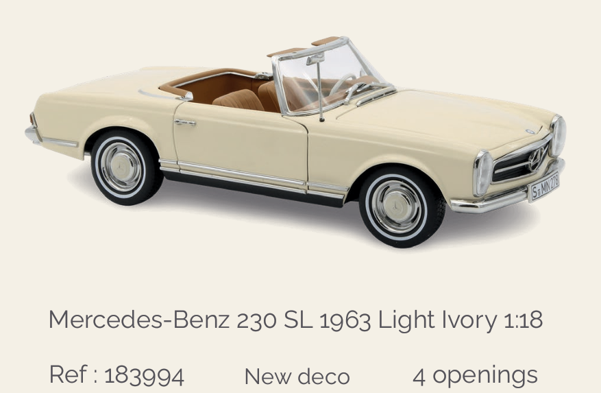 Norev 183994 Mercedes-Benz 230 SL 1963 Light Ivory 1:18