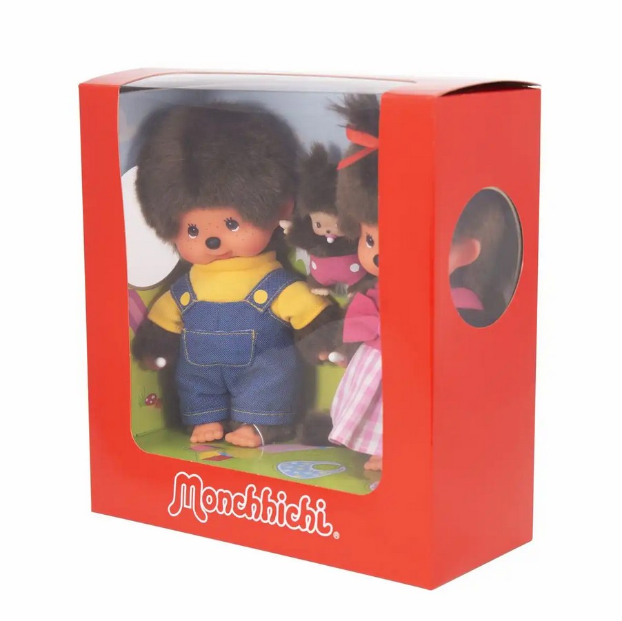 Monchhichi 254870 Familien Set Junge Mädchen & Baby 20 cm Plüsch/Stoff