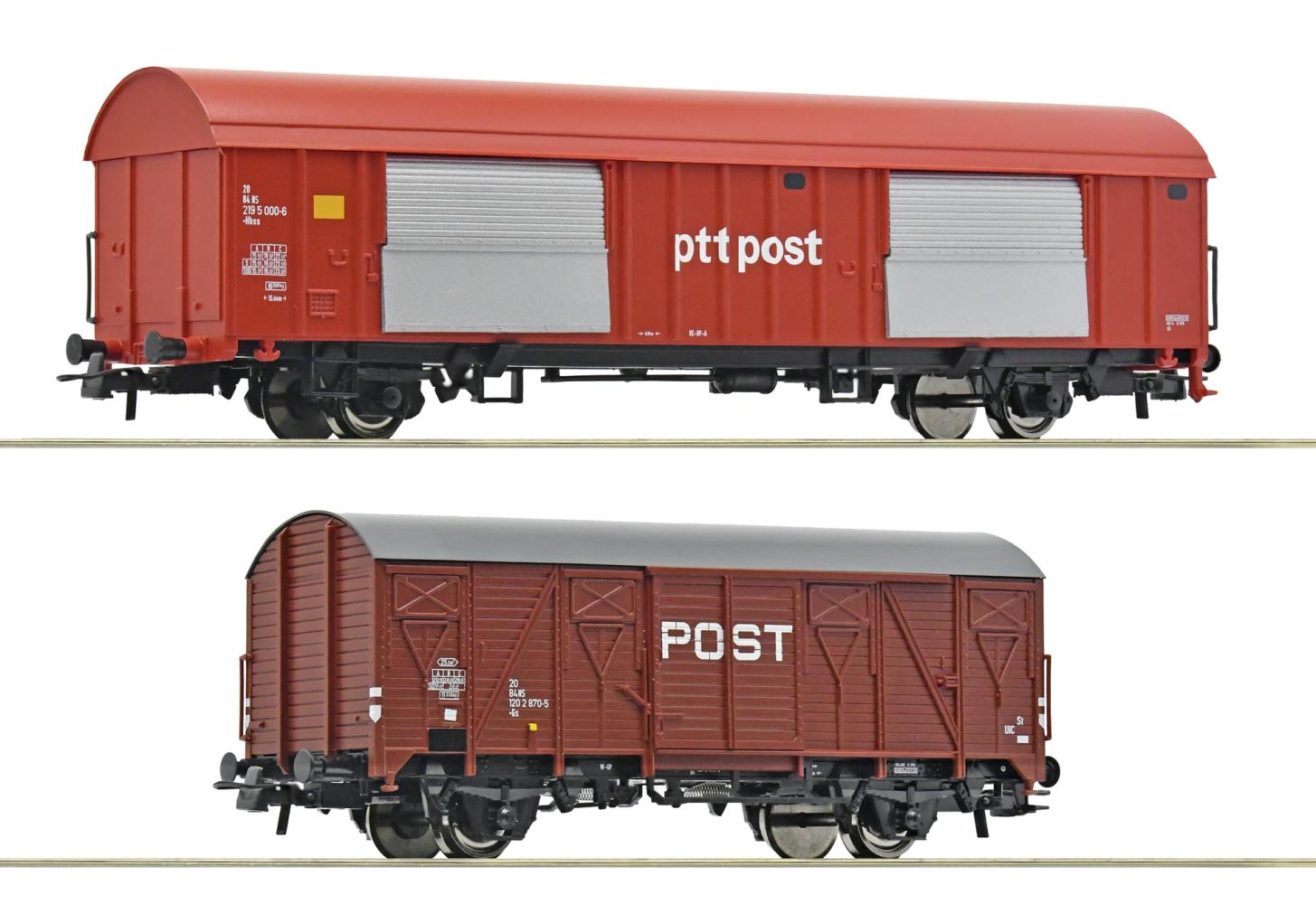 Roco 6600074 2-tlg Set Postwagen NS 1:87 Spur H0 DC Neu OVP