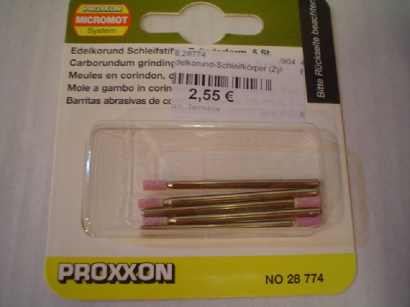 Proxxon 28774 Edelkorund Schleifstifte Zylinder 5 Stück