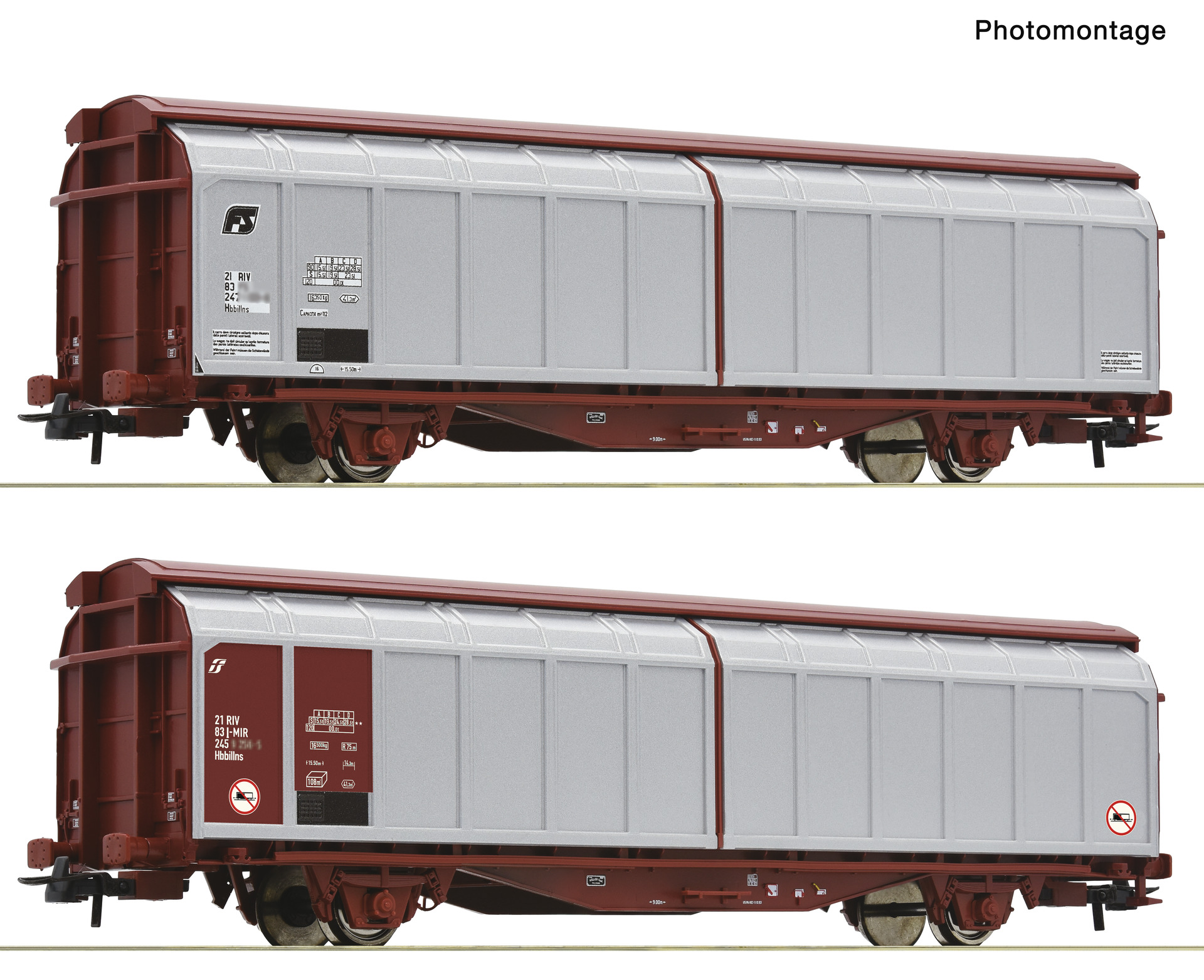 Roco 6600308 Schiebewandwagen-Doppeleinheit