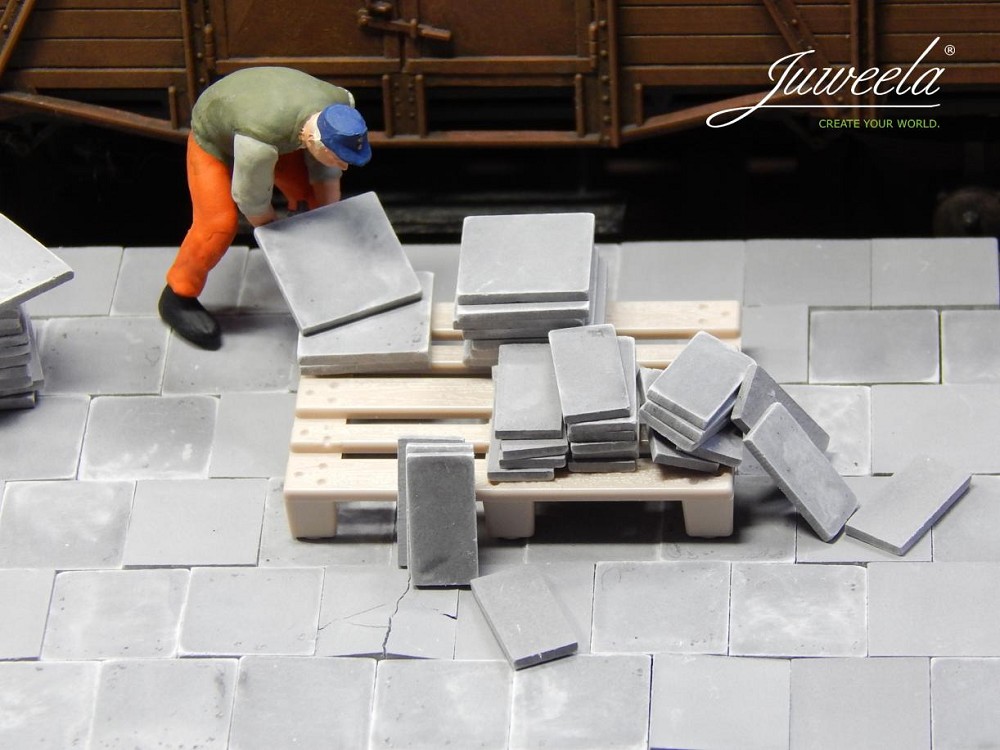 Juweela 23341 Gehwegplatte 25x50 grau dunkel, 140x (Miniatur)