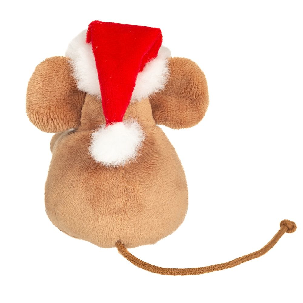 Teddy Hermann 946212 Weihnachtsmaus mit Geschenk 11 cm Plüsch/Kuscheltier