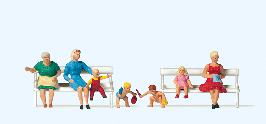Preiser 10051 Mütter und Kinder 1:87 Spur H0 Neu OVP Figuren