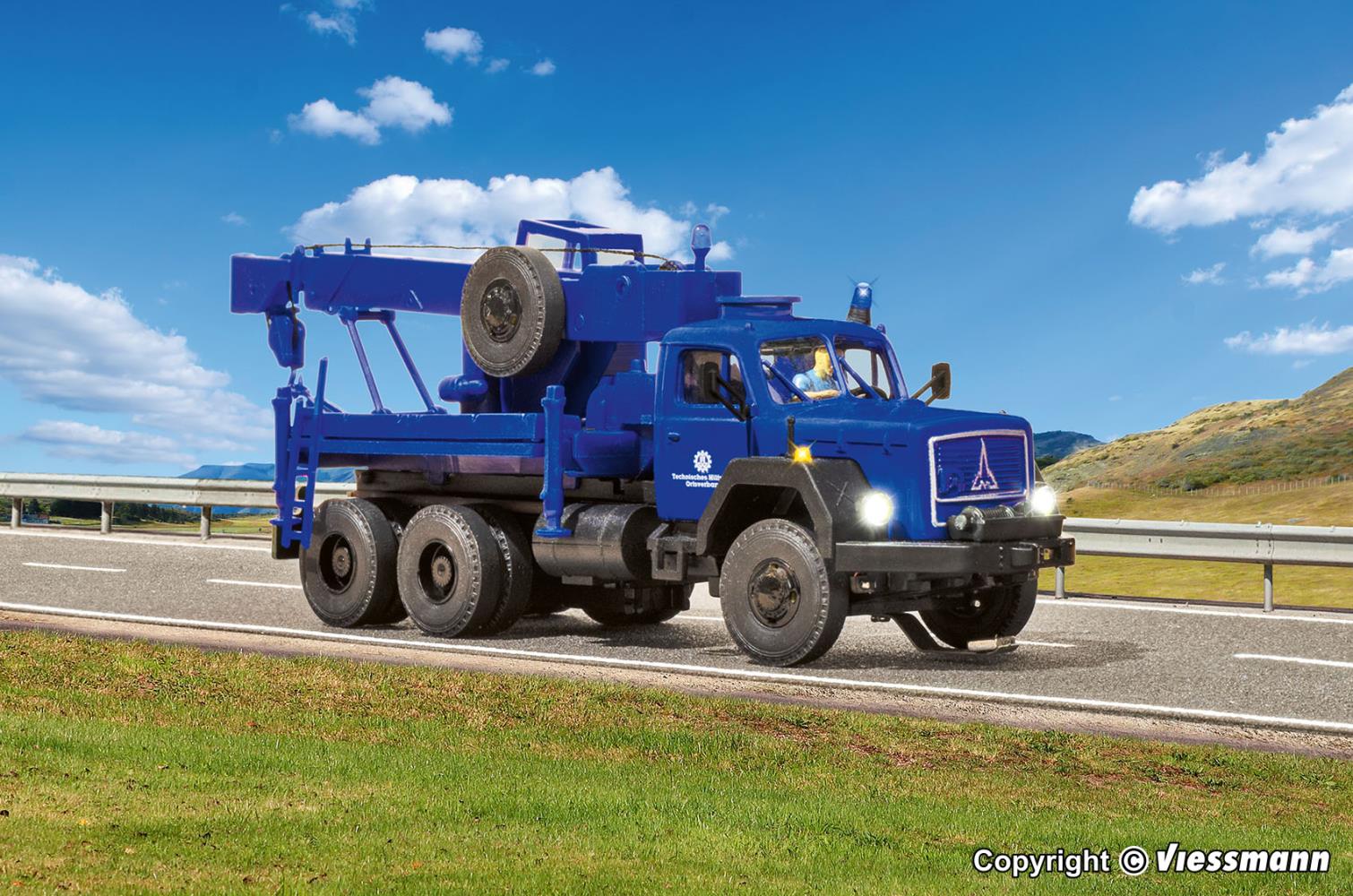 Viessmann 8071 THW MAGIRUS DEUTZ 3-achs Bergekran 1:87 Spur H0