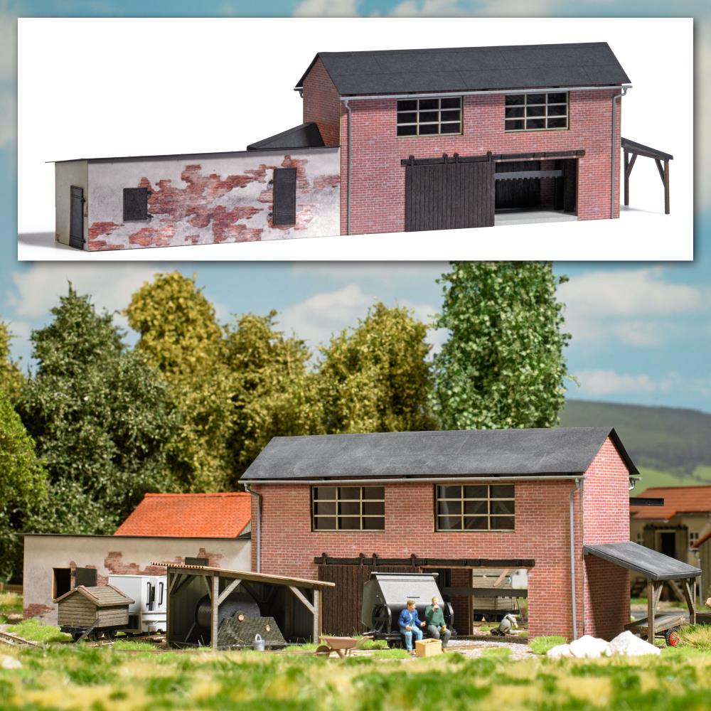 Busch 1976 Steinsägegebäude mit Gattersäge 1:87 Spur H0 Neu